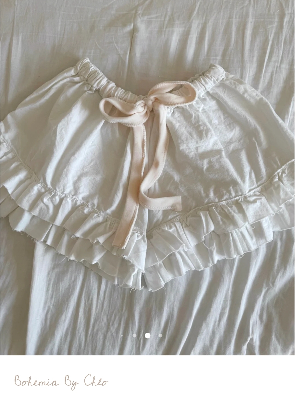 Bohemia By Chlo White Ruffle Sleep Shorts